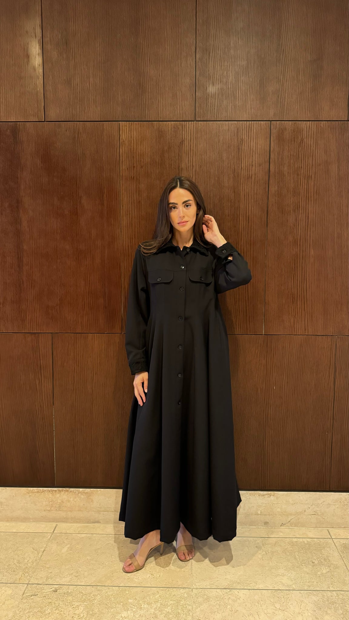 Classic Black Shirt Abaya